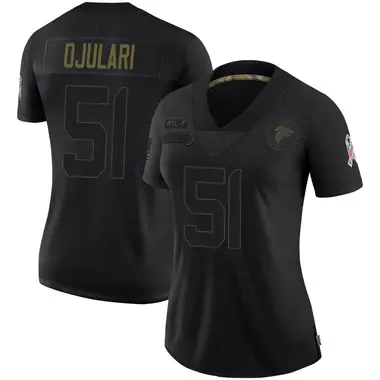 Azeez Ojulari Women's Limited Black Atlanta Falcons 2020 Salute To Service Jersey