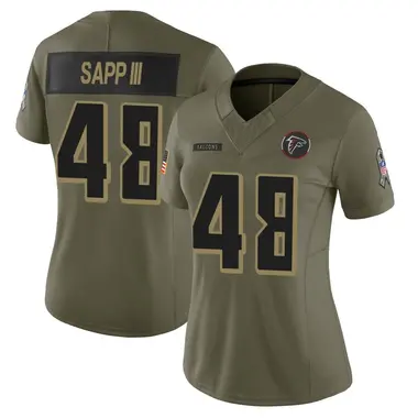 Benny Sapp III Women's Limited Olive Atlanta Falcons 2025 Salute to Service Jersey