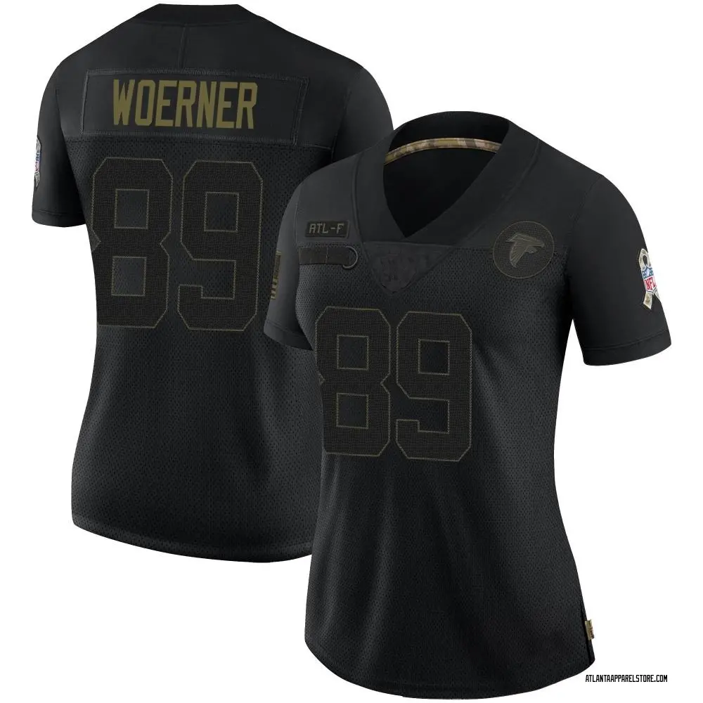 Charlie Woerner Women's Limited Black Atlanta Falcons 2020 Salute To Service Jersey