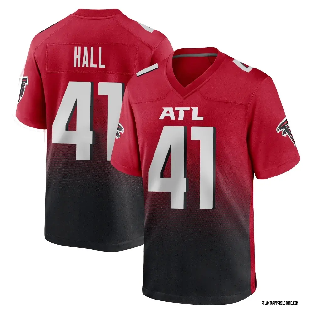 Darren Hall Men's Game Red Atlanta Falcons 2nd Alternate Jersey