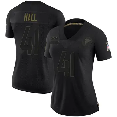 Darren Hall Women's Limited Black Atlanta Falcons 2020 Salute To Service Jersey