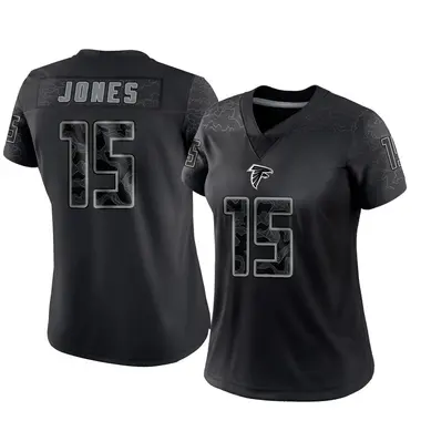 Emory Jones Women's Limited Black Atlanta Falcons Reflective Jersey