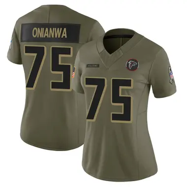 Ethan Onianwa Women's Limited Olive Atlanta Falcons 2025 Salute to Service Jersey