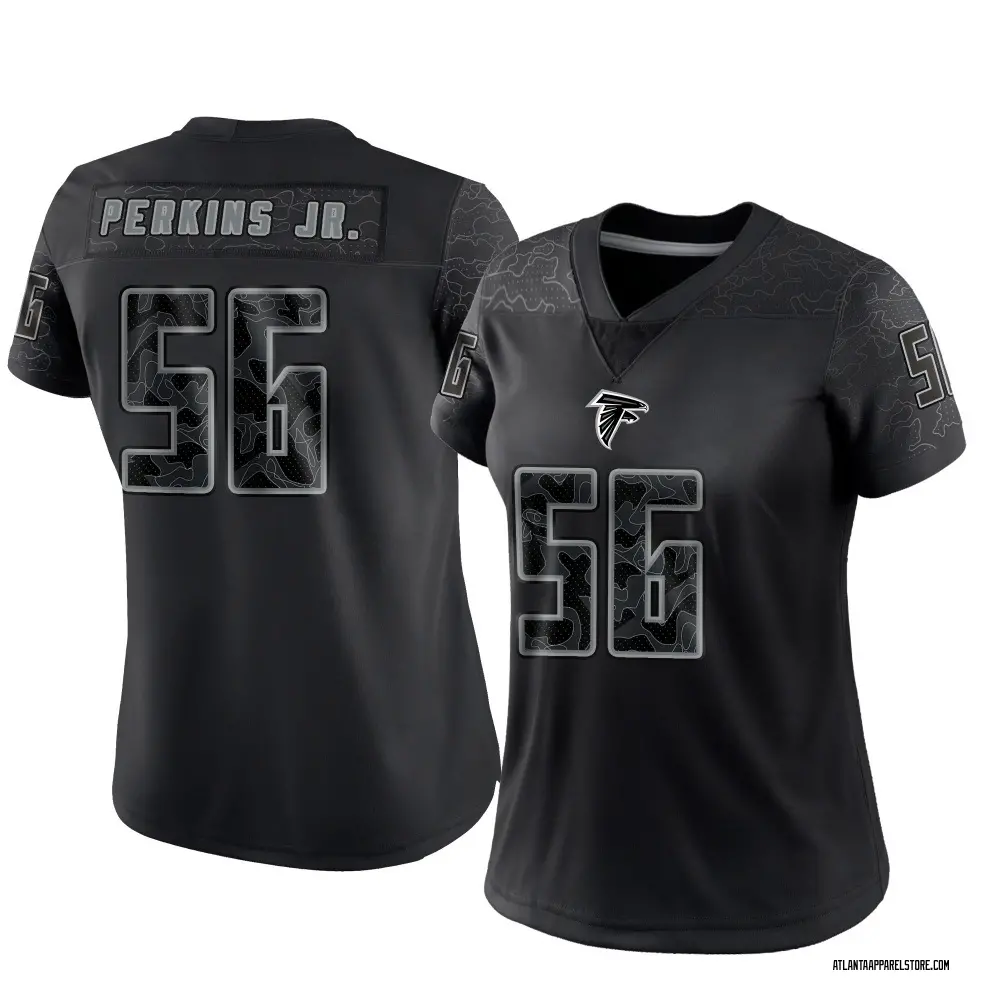Harold Perkins Jr. Women's Limited Black Atlanta Falcons Reflective Jersey
