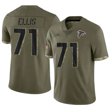 Justin Ellis Men's Limited Olive Atlanta Falcons 2022 Salute To Service Jersey