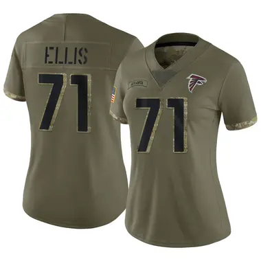 Justin Ellis Women's Limited Olive Atlanta Falcons 2022 Salute To Service Jersey