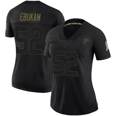 Samson Ebukam Women's Limited Black Atlanta Falcons 2020 Salute To Service Jersey