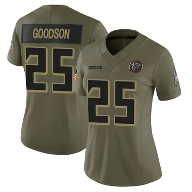 Tyler Goodson Women's Limited Olive Atlanta Falcons 2025 Salute to Service Jersey
