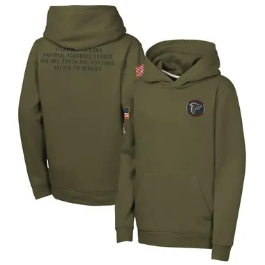 Youth Olive Atlanta Falcons 2025 Salute to Service Club Fleece Hoodie